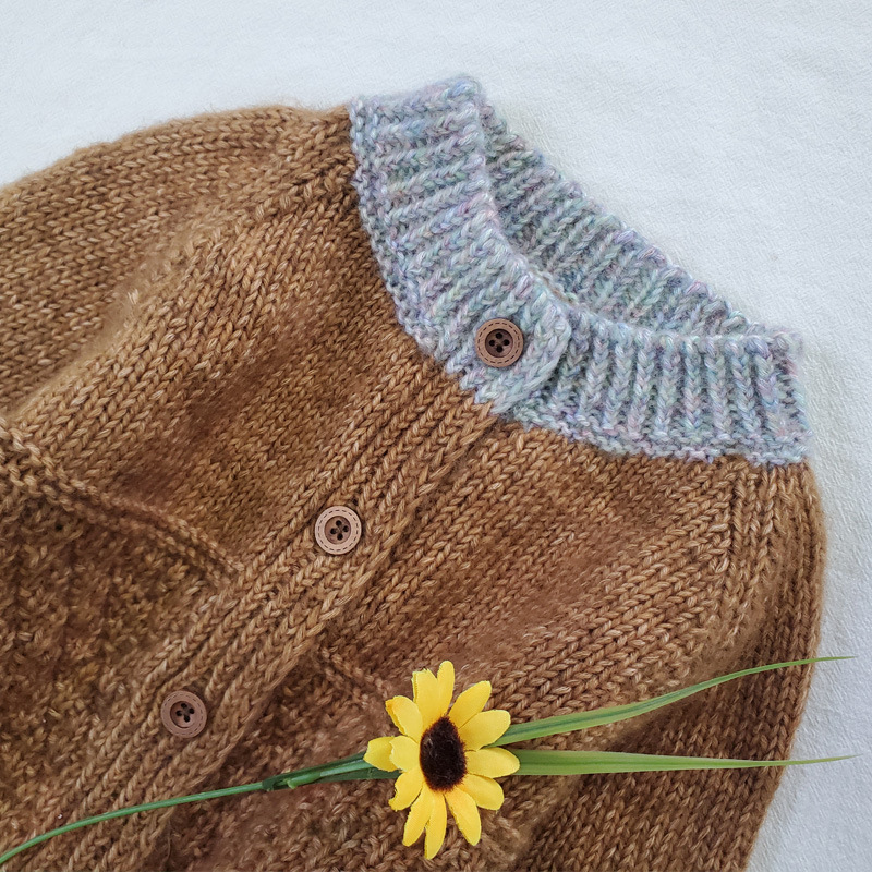 灯笼袖儿童开衫毛衣材料包 棒针手工毛线编织制作南瓜团