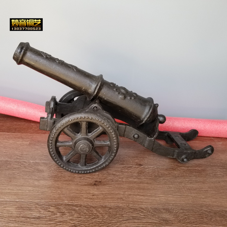 铁大炮模型摆件红衣大炮风水铁炮铁车炮家居工艺饰品摆件复古饰品