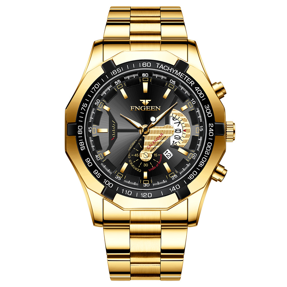 Fenzun Watch Waterproof Non-Mechanical Watch Large Dial Watch Oversized New Calendar Cross-Border Dried Shrimp Watch Creative Technology