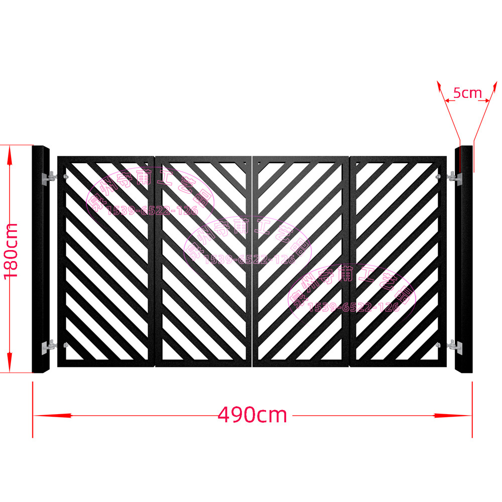 平顶双开双折格栅铁门