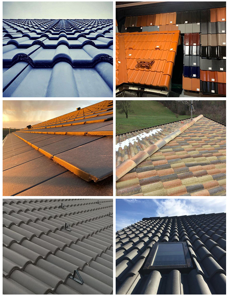 厂家定制建筑水泥瓦 别墅小区屋顶瓦片 农村灰色防水波纹瓦片