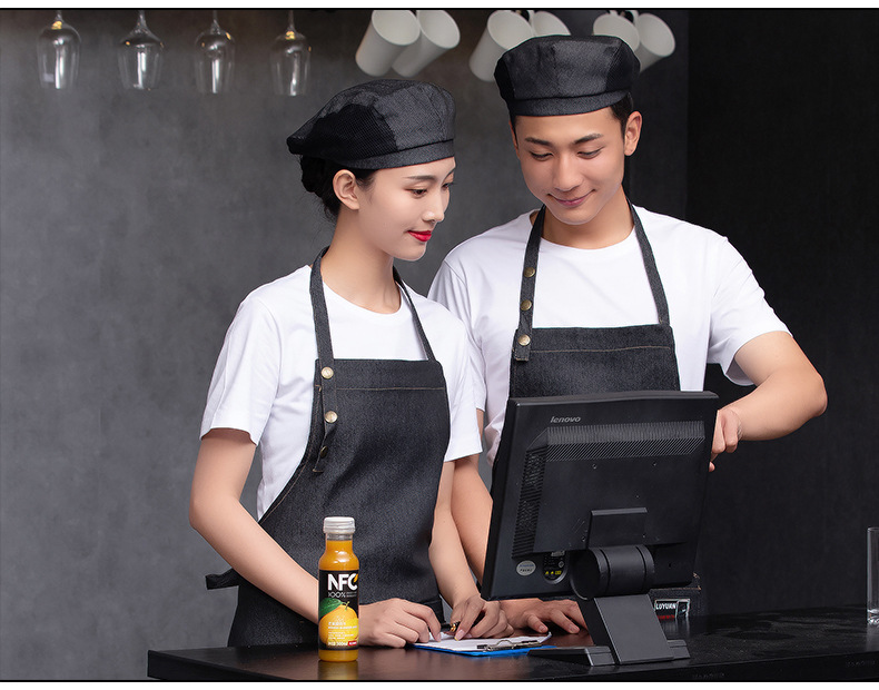 帆布挂脖围裙饭店酒店西餐厅蛋糕店烘焙服务员工作服定制logo印字