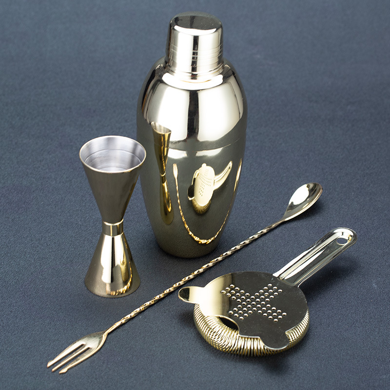 新款304不锈钢美式三段式调酒器雪克壶 鸡尾酒摇酒器酒吧调酒用具