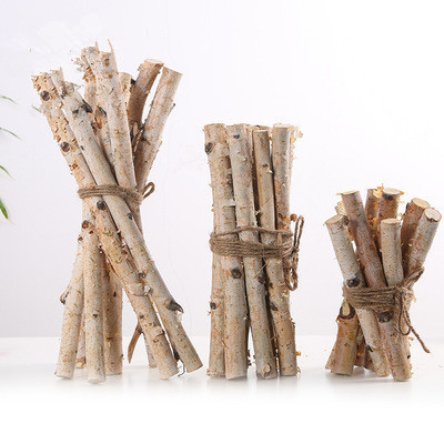 干树枝桦木棍装饰 细树枝diy插花树棍白桦木棍细树枝手工