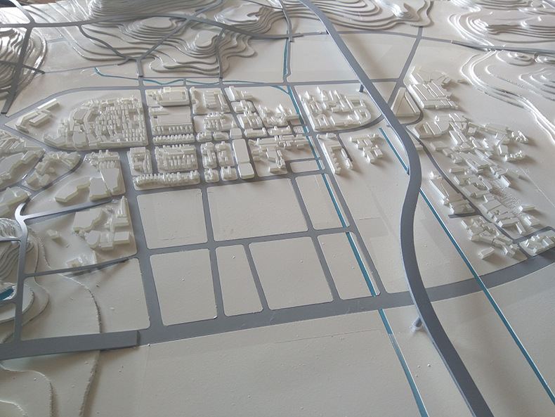 投影素模沙盘广州地形白模 立体壁挂式区域规划沙盘展示 来图定制