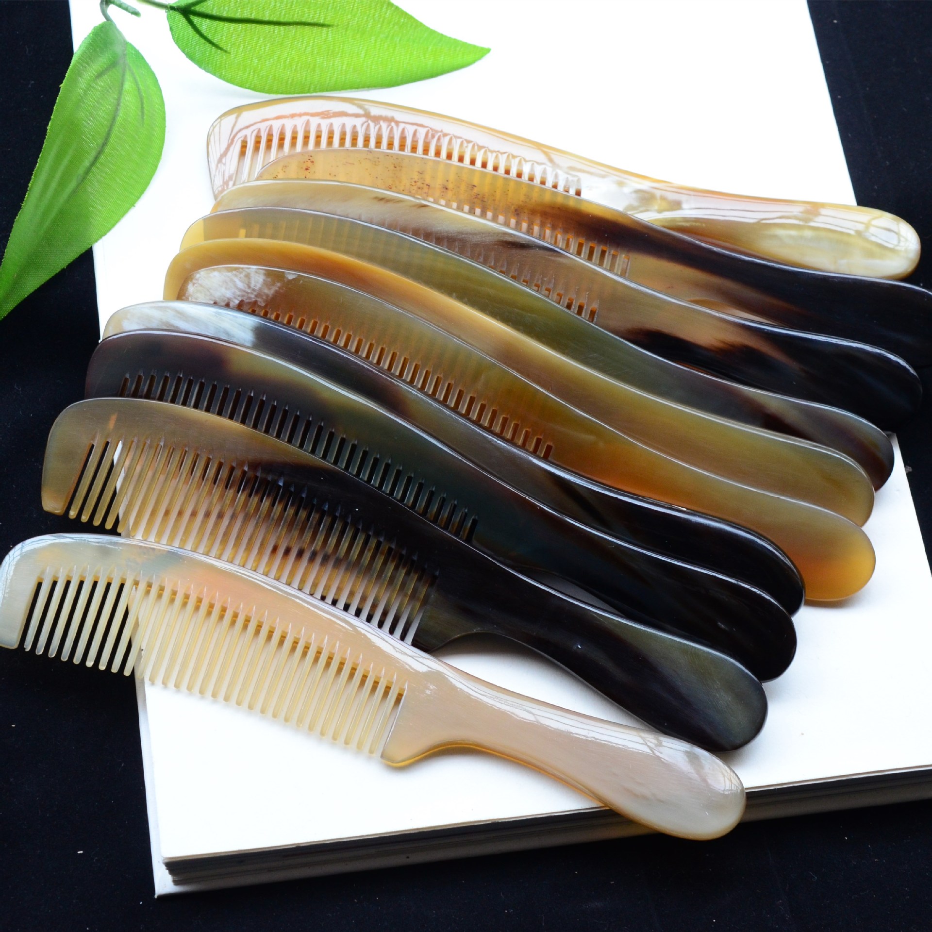 厂家直销批发正品牛角梳 20cm男士梳正品牛角梳子工厂