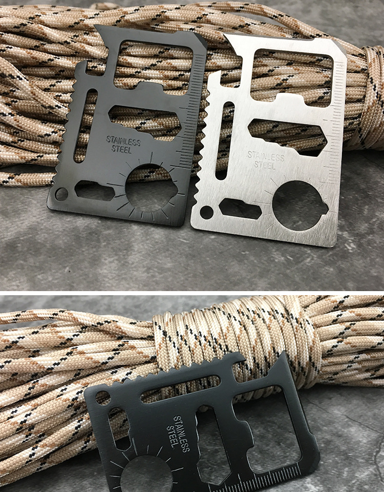 户外多功能不锈钢卡片刀工具卡瑞士军刀卡野营便携卡刀edc小工具