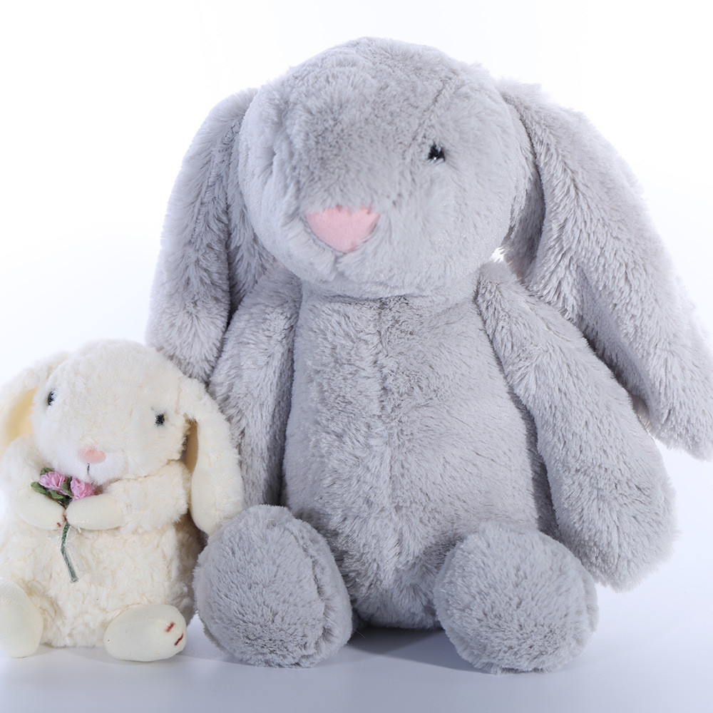 坐姿卡通小兔子毛绒公仔来图来样定制加工东莞玩具厂家贴牌加工
