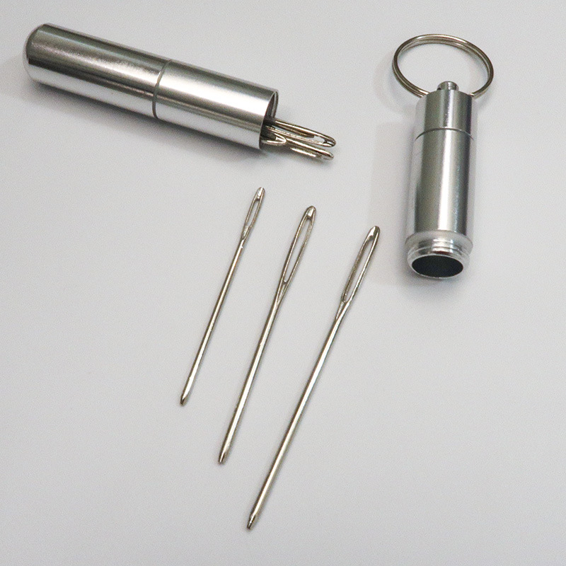 编织工具 顶针 不锈钢钝头十字绣针缝合针绒线粗头大孔针9支装