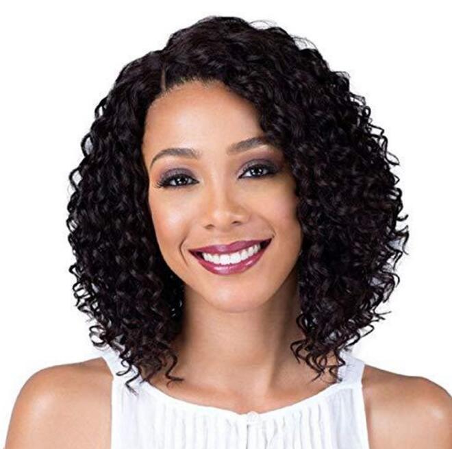 欧美假发女短发 非洲卷发小曲度 卷发爆炸头玫瑰网高温丝