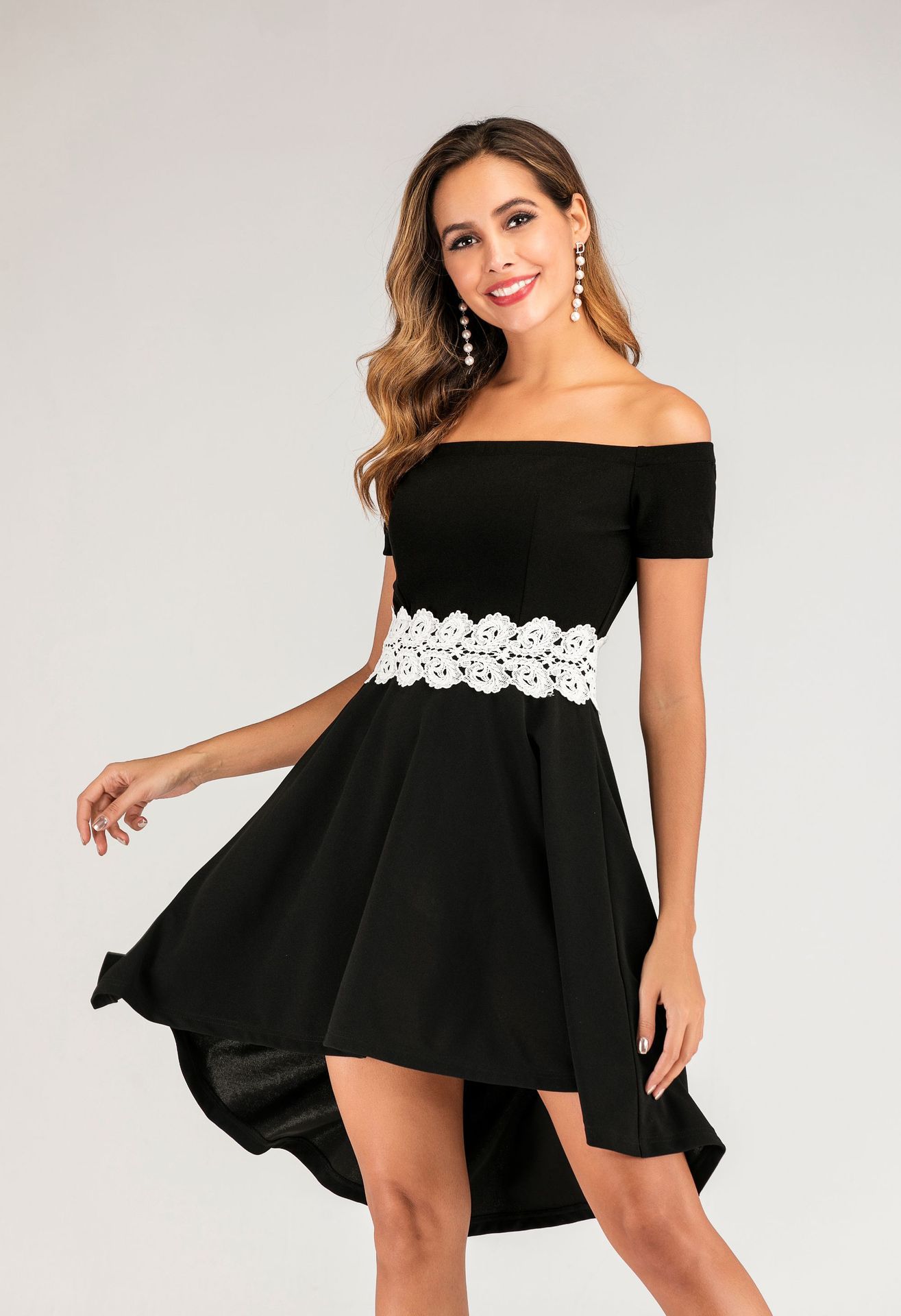 2020速卖通ebay热销春夏跨境外贸欧美女装性感露肩气质连衣裙2137