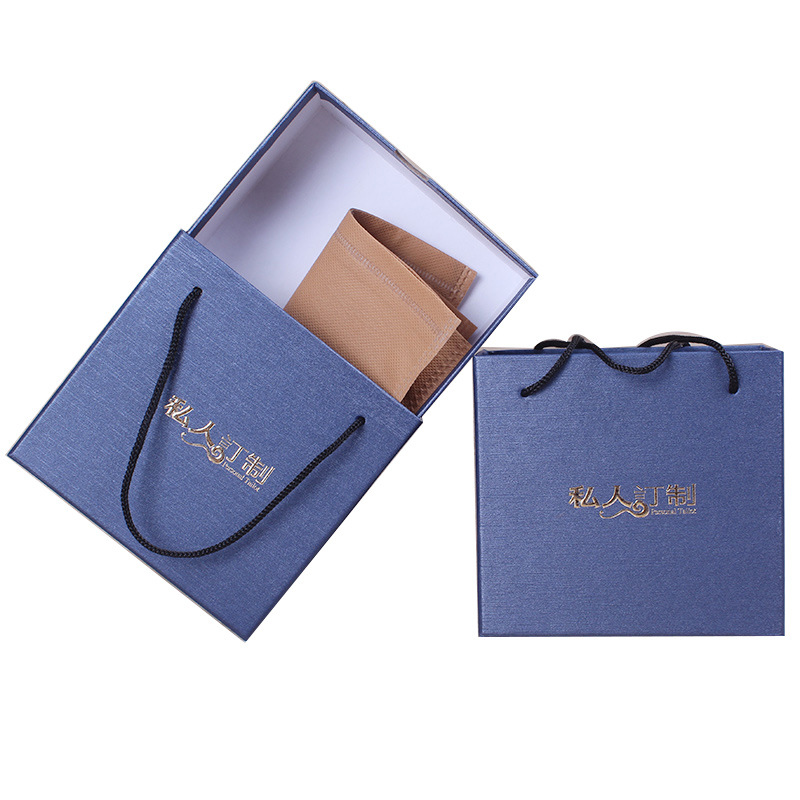 Black Drawer Tiandigai Gilding Hard Paper Gift Belt Birthday Gift Packing Box Window Transparent Box Processing