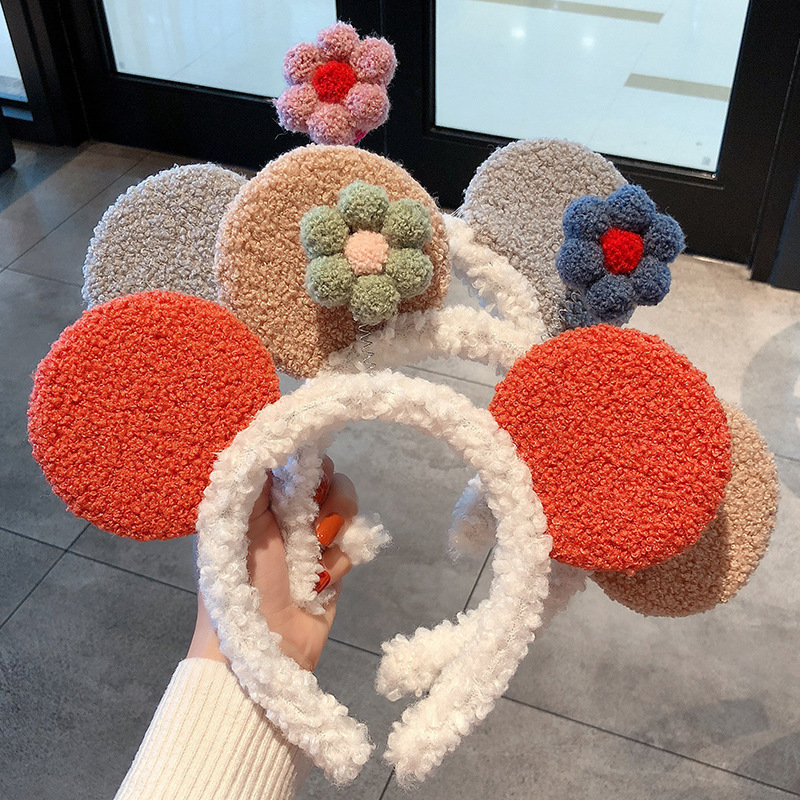 Face Wash Hair Bands Female Online Influencer Cute Super Cute Mickey Female Cartoon Little Flower Beauty Hair Band Funny Ear Headband