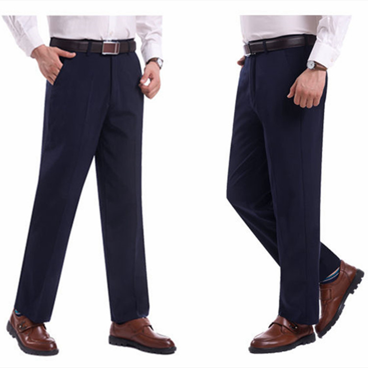 Men's Suit Pants Men's Casual Pants Suit Pants Men's Baggy Straight Trousers Trousers Daddy's Outfit Middle-Aged and Elderly Men's Trousers