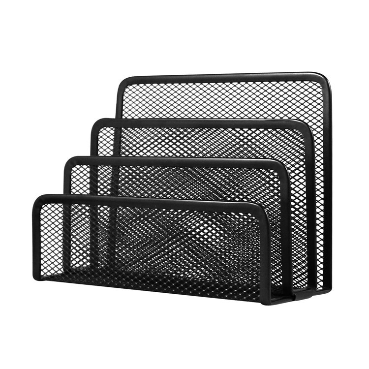 时尚金属铁网办公用品多功能收纳架三格资料架桌面收纳书信格-阿里巴