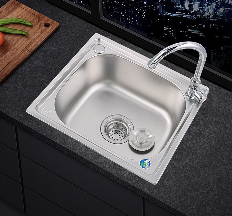 洗菜盆单槽304不锈钢水槽单槽厨房洗碗池水池家用洗菜池大洗手盆