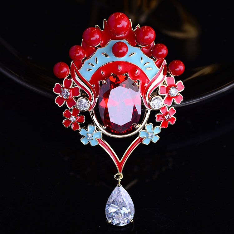 中国风京剧新娘胸针时尚趣味别针可爱婚庆配饰胸花女名族风礼品女