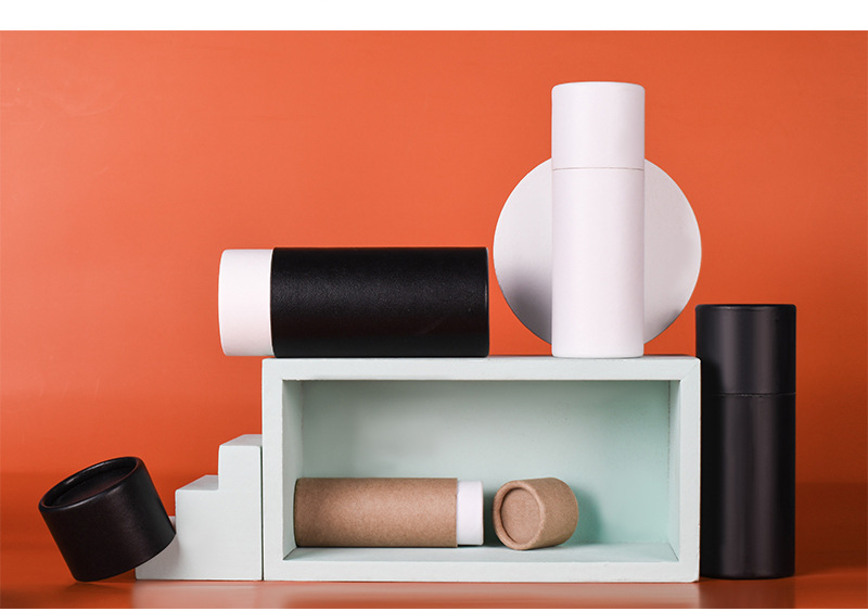 定制香水精油瓶外包装硬纸筒管30ml圆柱形密封精华液瓶纸罐批发