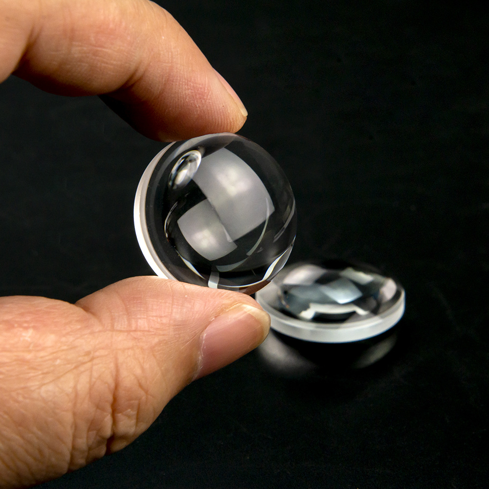 双凸透镜254mm光学玻璃透镜聚焦镜片成像透镜设计定制投影透镜