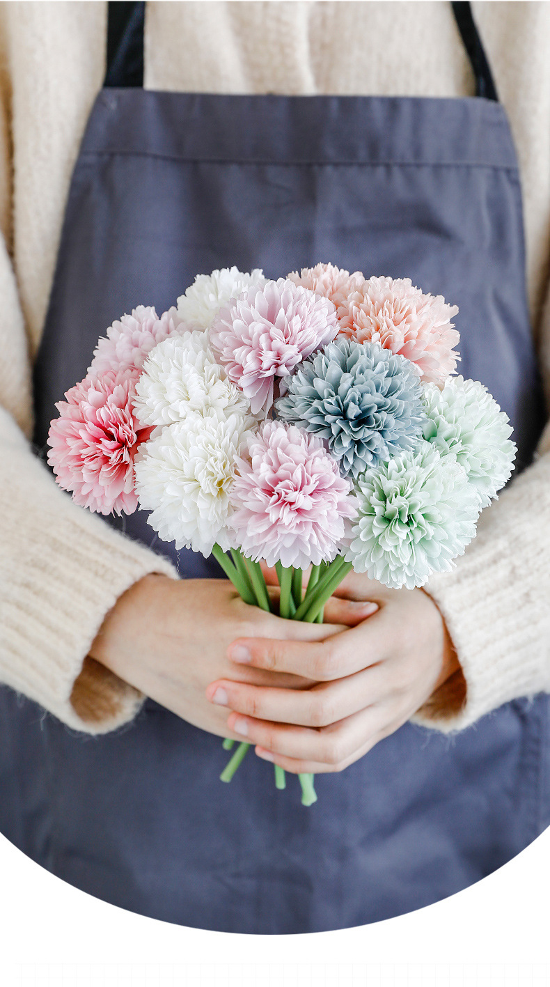 假花仿真花北欧装饰花束摆件ins小清新餐桌花摆设客厅塑料乒乓菊