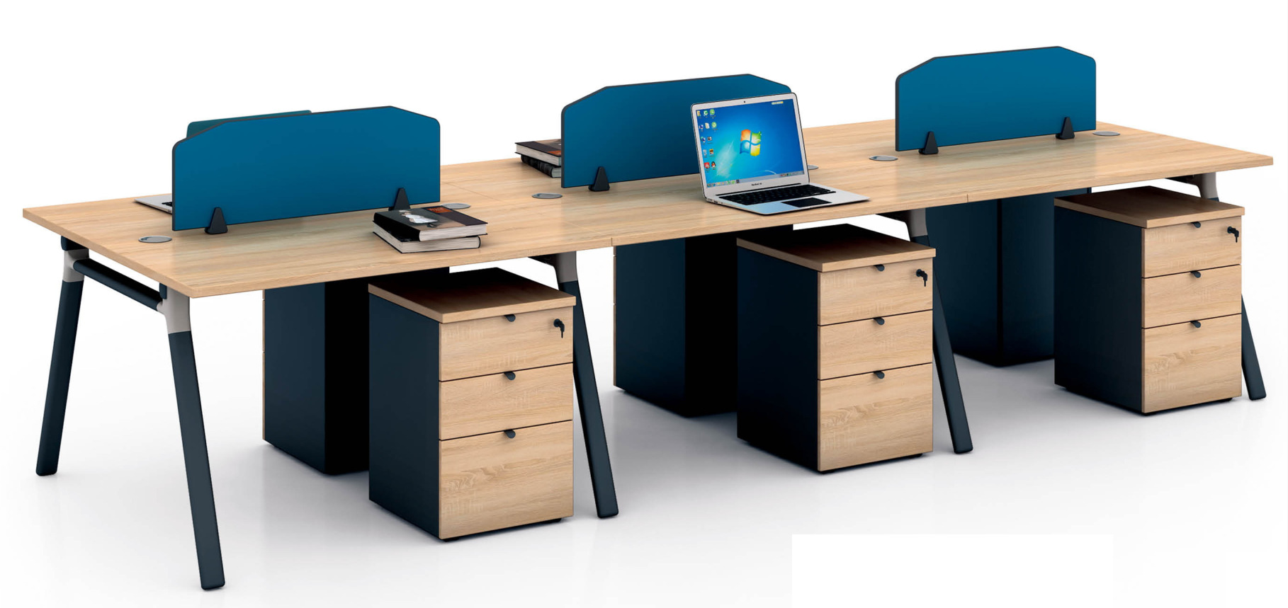 现代风格开放式桌上屏风钢架款组合式员工卡坐oa办公桌办公桌