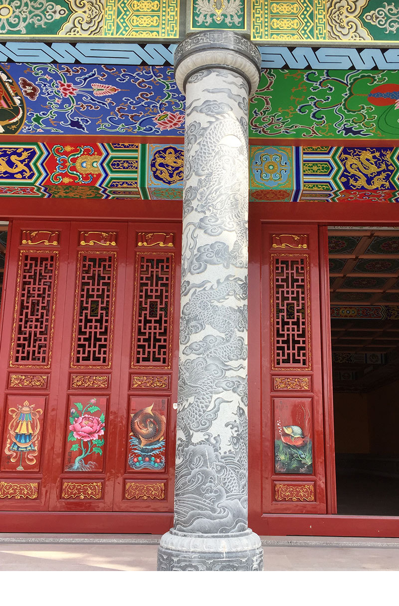 厂家定制大型石雕柱子寺庙广场仿古做旧青石龙柱华表雕龙石柱