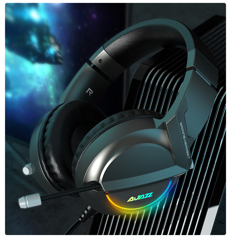 黑爵ax365耳机头戴式7.1声道电脑耳机台式电竞游戏专用耳麦带麦