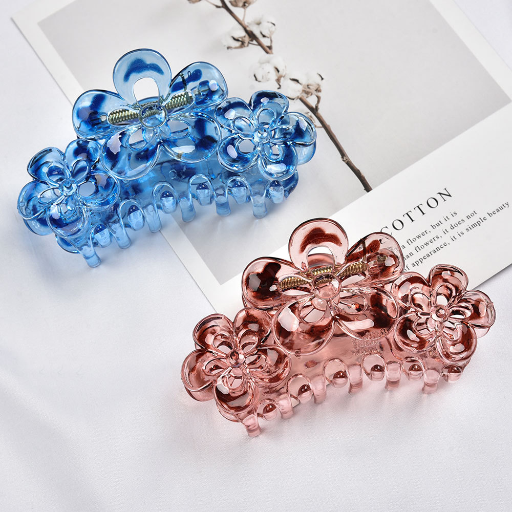 Cross-Border Beads Amber Retro Temperament Hair Jaw Clip New Handmade Translucent Top Clip Head Ornament Hot