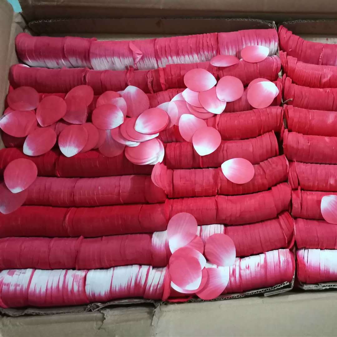 礼花填充物纸花瓣雨纸片礼炮内容物渐变色带白尖玫瑰花瓣婚礼撒花