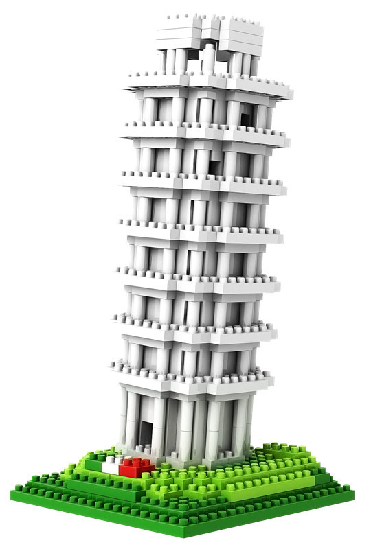 loz 俐智积木 拼装插积木 建筑系列 9367 比萨斜塔 益智玩具批发