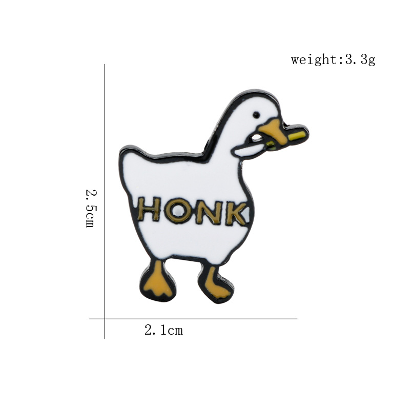 游戏untitled goose game捣蛋鹅honk大鹅咬刀滴油卡通胸针徽章