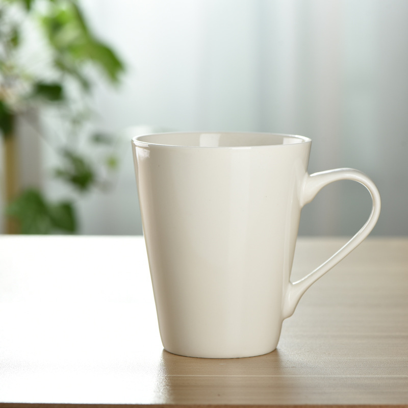 V-Shaped Cup Mug Ceramic Printed Logo White Porcelain Tapered Water Cup Order Gift Cup Lettering