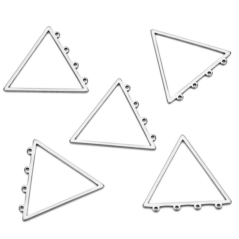 10个/包 不锈钢带吊几何形图案饰品挂件 手工diy饰品配件材料批发