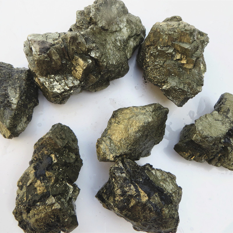 天然黄铁矿黄铜矿原石风水石摆件