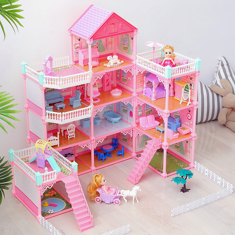 彤乐芭比娃娃女孩过家家玩具屋子公主仿真别墅城堡超大号房子套装