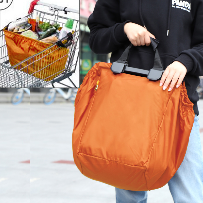超市购物袋环保袋牛津布纺春卷折叠便携保温保冷超大买菜挂推车包