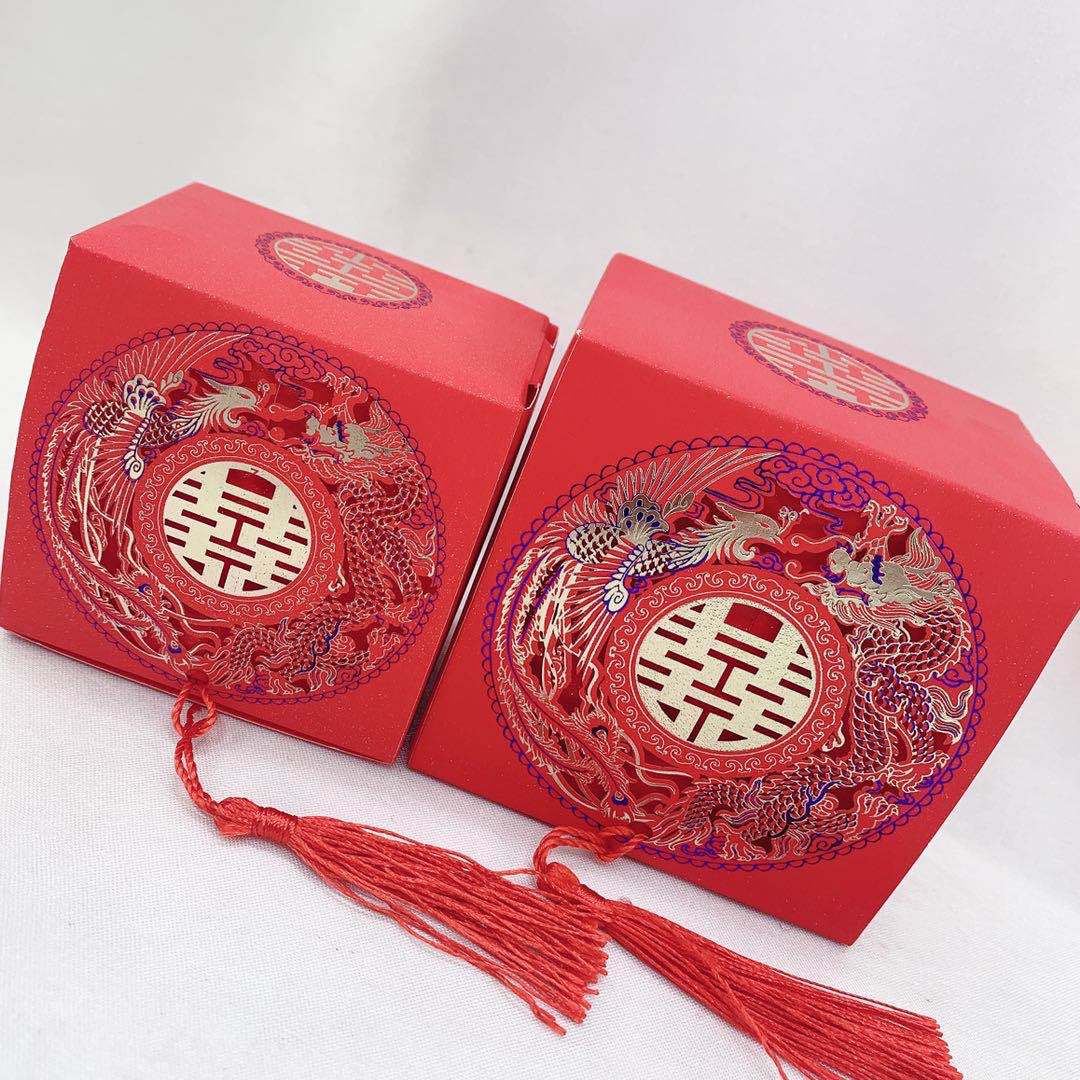 结婚庆用品创意喜糖礼盒子纸盒婚礼包装伴手礼盒红色礼品盒中国风