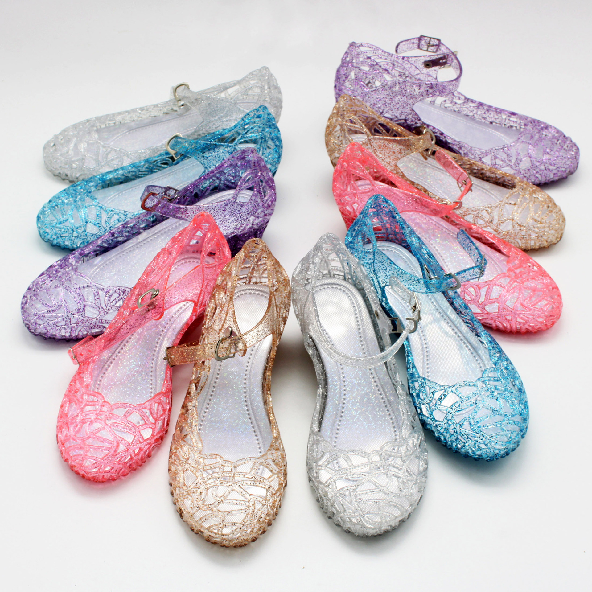 2021夏季儿童镂空鸟巢女童公主水晶鞋舞蹈凉鞋洞洞鞋童鞋子shoes