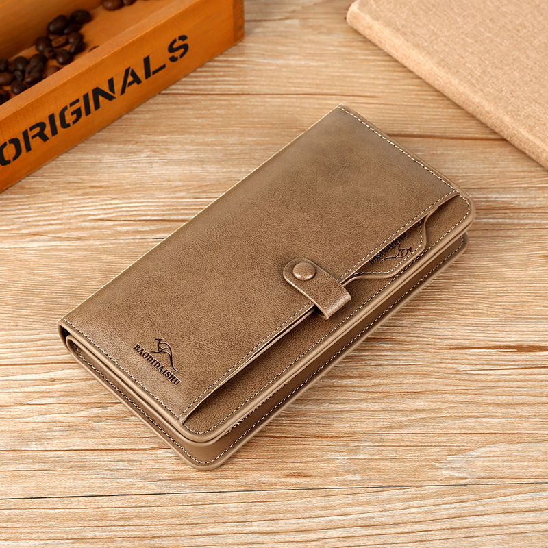 Quality Men's PU Leather Wallet Fashion Long Clutch Business Large Capacity Men's Wallet Card Holder One Piece Dropshipping