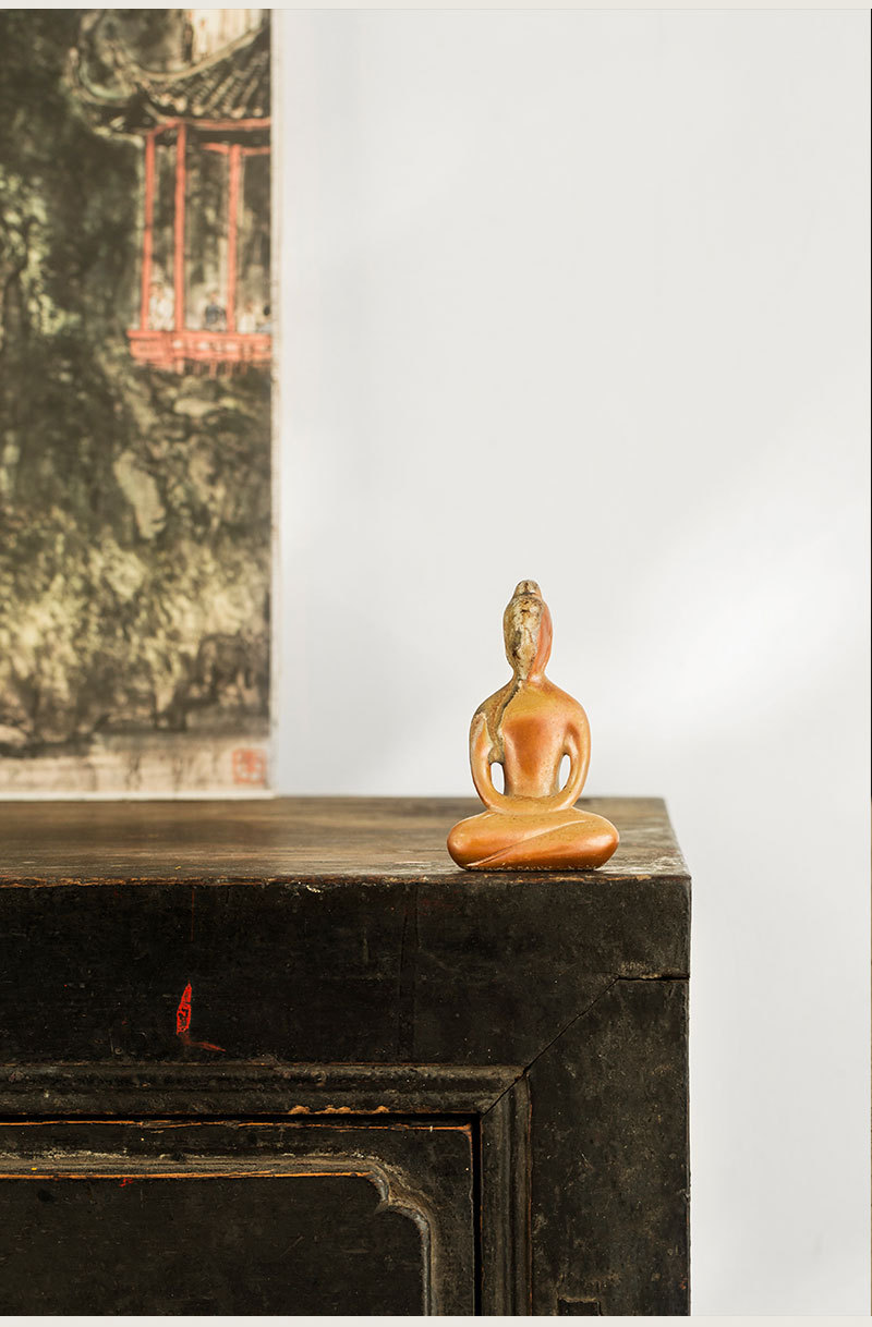 向美 手工柴烧无相小佛像摆件茶道 柴窑茶宠精品可养功夫茶具茶玩