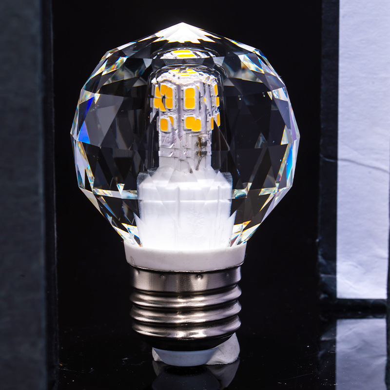 产家直销吊灯简约现代灯客灯餐厅卧室灯圆形水晶led灯泡led光源4w