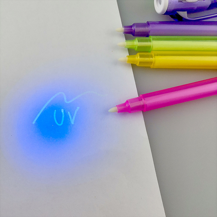 厂家定制 uv紫外线魔术笔 防伪uv墨水灯笔 彩虹色紫光灯笔led灯笔