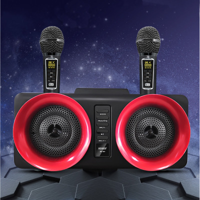 sd307家庭无线麦克风ktv蓝牙音响一体机支持连接电视唱歌全民k歌