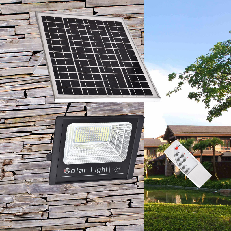 防水太阳能灯户外庭院灯200w超亮投光灯家用新农村室内外照明路灯