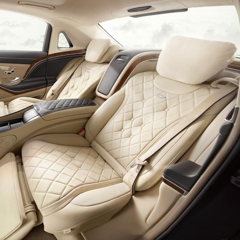 汽车靠枕四季通用适用于奔驰迈巴赫头枕颈枕麂皮绒车用靠垫保健