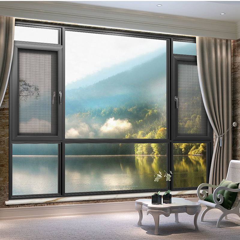 别墅落地窗封阳台封窗断桥铝合金门窗隔音隔热窗户钢化玻璃平开窗