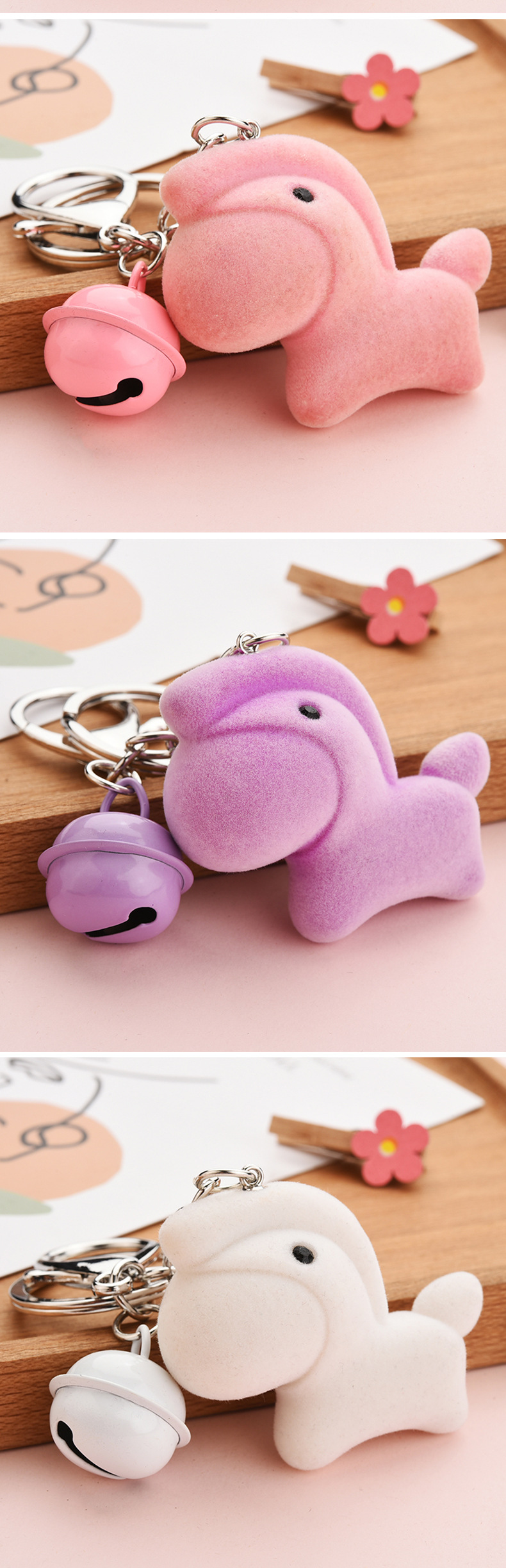 卡通可爱植绒小马钥匙扣 创意植绒公仔挂件包包挂饰小礼品批发