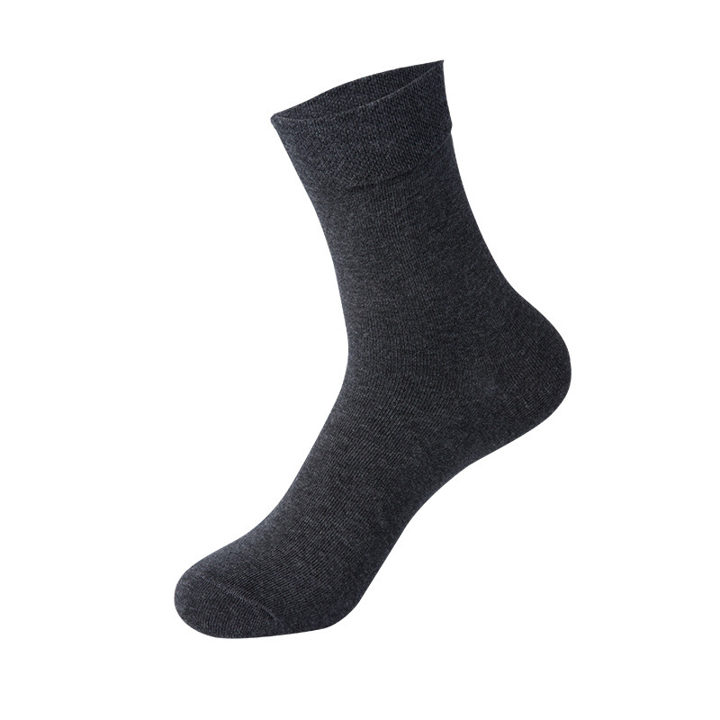 Factory Wholesale Silicone Anti-Crack Socks Men's Mid-Calf Cotton Socks Solid Color Moisturizing Spa Silicone Heel Anti-Crack Socks