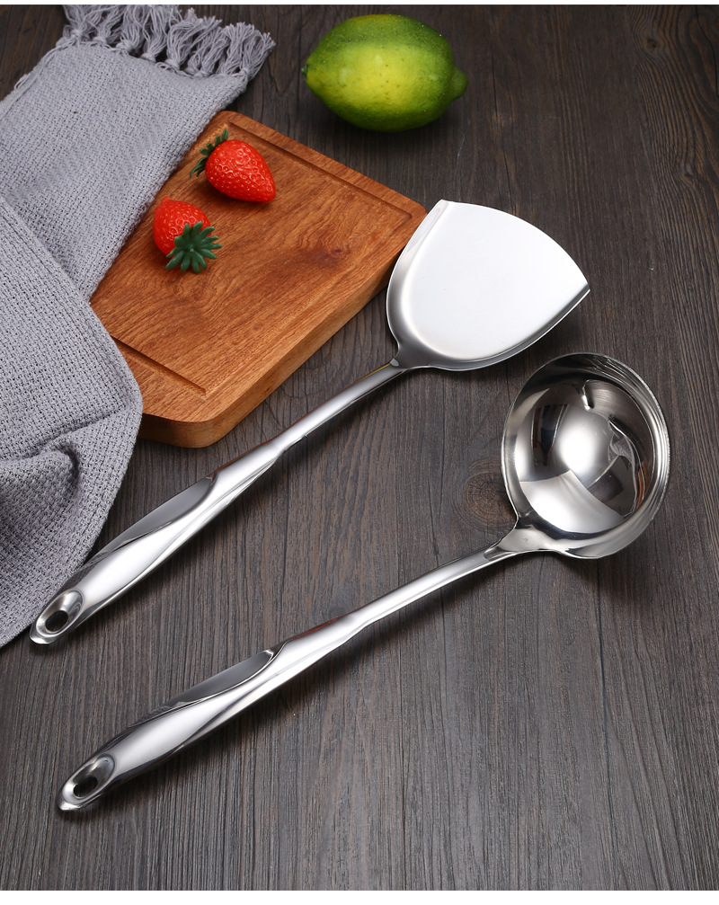 不锈钢厨具 炒菜勺子锅铲 防烫 漏勺汤勺 不锈钢锅铲 厨房用品
