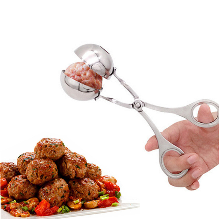 大号不锈钢肉丸子制作器模具diy做鱼丸虾球炸牛肉丸夹勺工具厨房